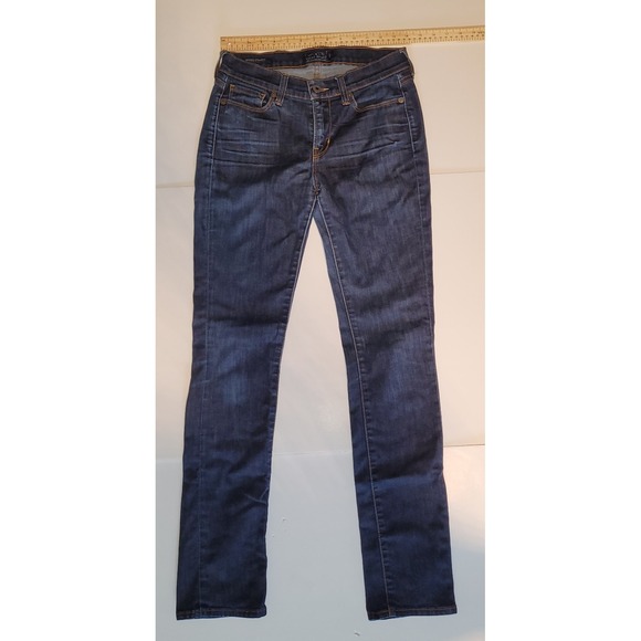 Lucky Brand Retro Women's Blue Hand crafted Brooke Straight Denim Jeans Sz‎ 4/27 - Picture 2 of 10